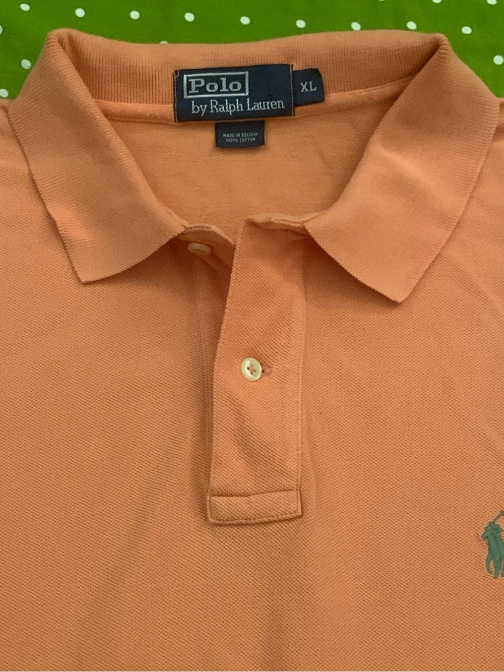 RL POLO SS All Cotton Orange 2Button Polo